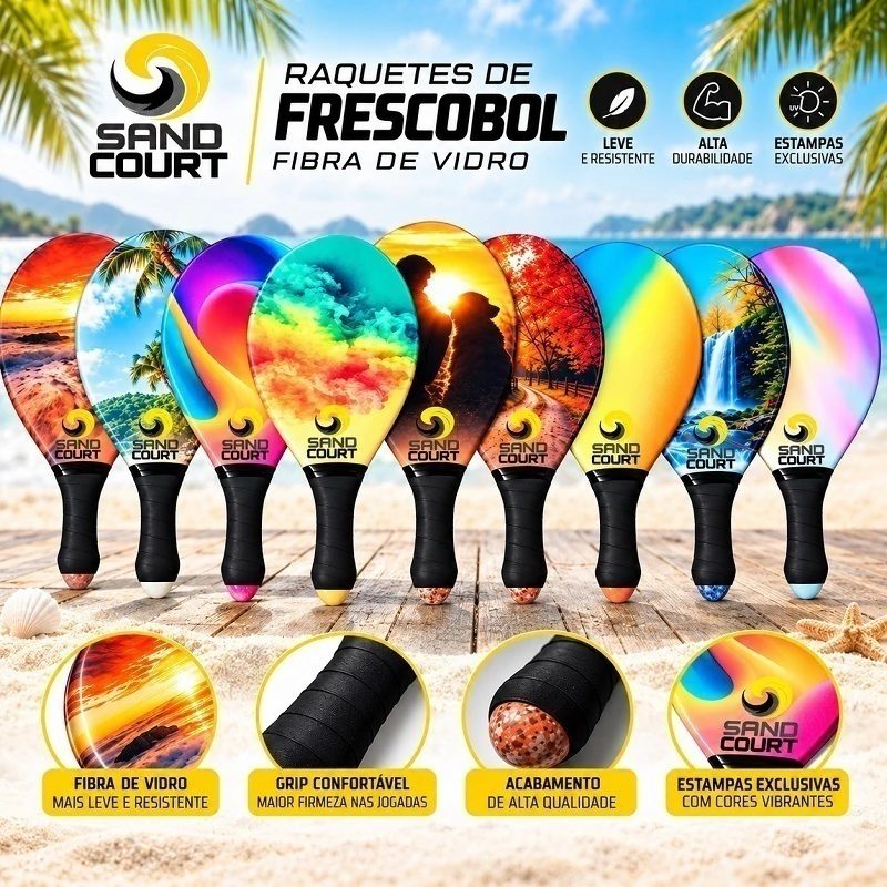 Sand Court Fibra de Vidro frescobol paddle