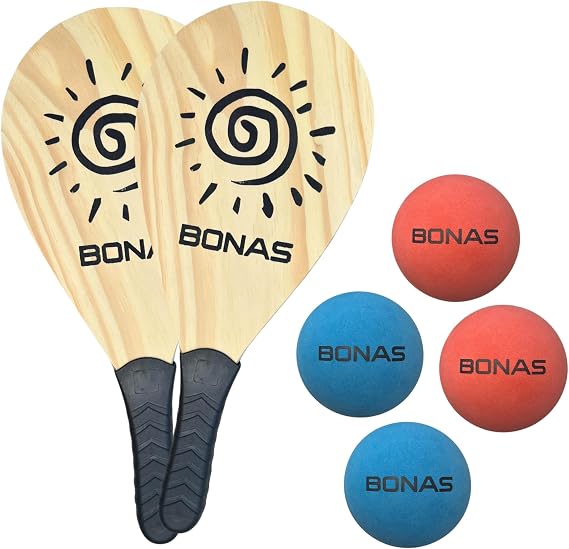 Kit Raquetes de Frescobol + 4 Bolas