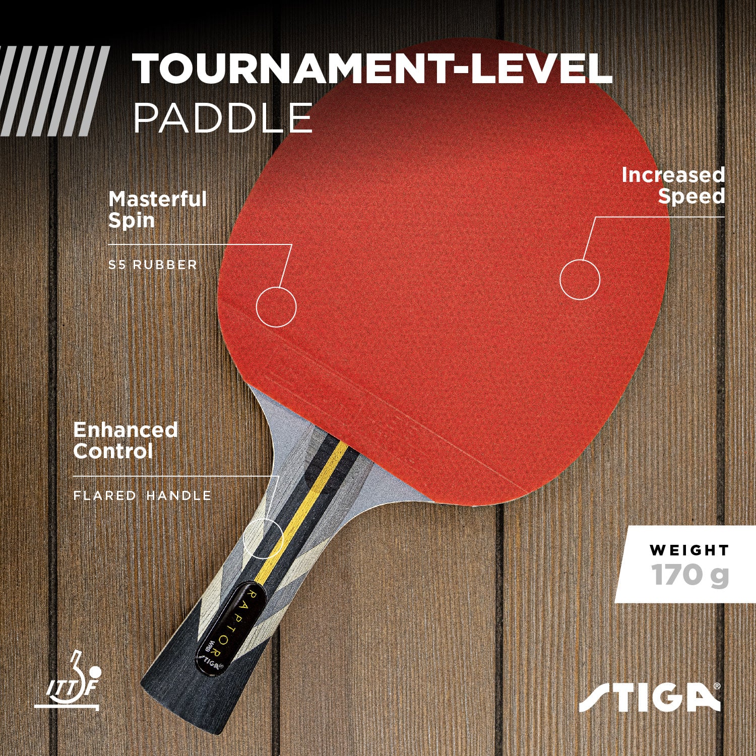 Stiga Raptor table tennis paddle, photo 2