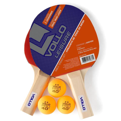 Vollo Kit 2 Raquetes + 3 Bolas VT710 table tennis paddle