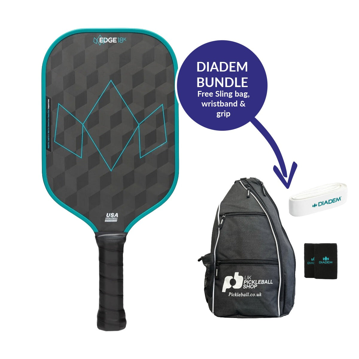 Diadem Edge 18K Power Pro pickleball paddle