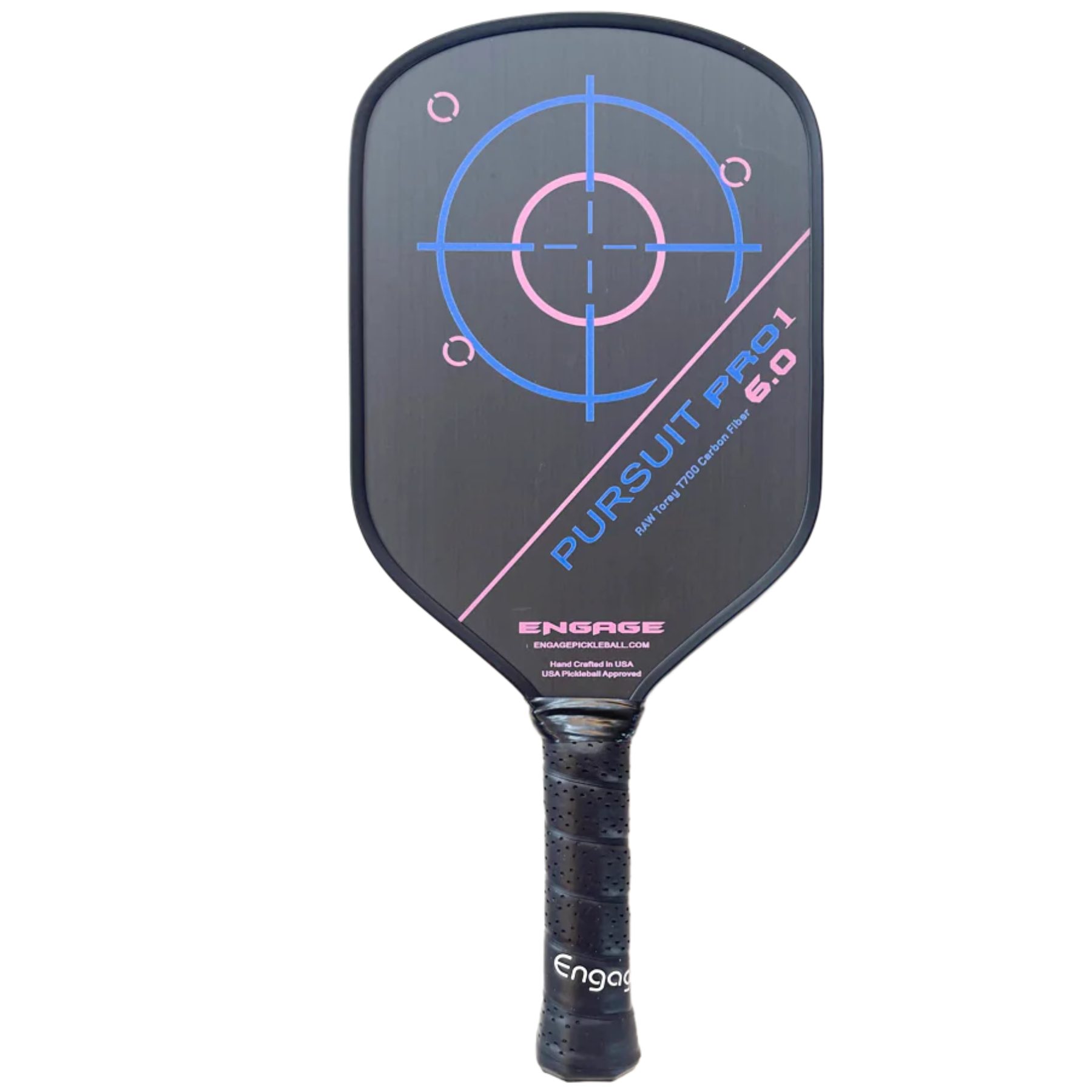 Raquete de pickleball Engage Pursuit Pro 1 Elongated Power Series Raw T700 Carbon Fiber 6.0