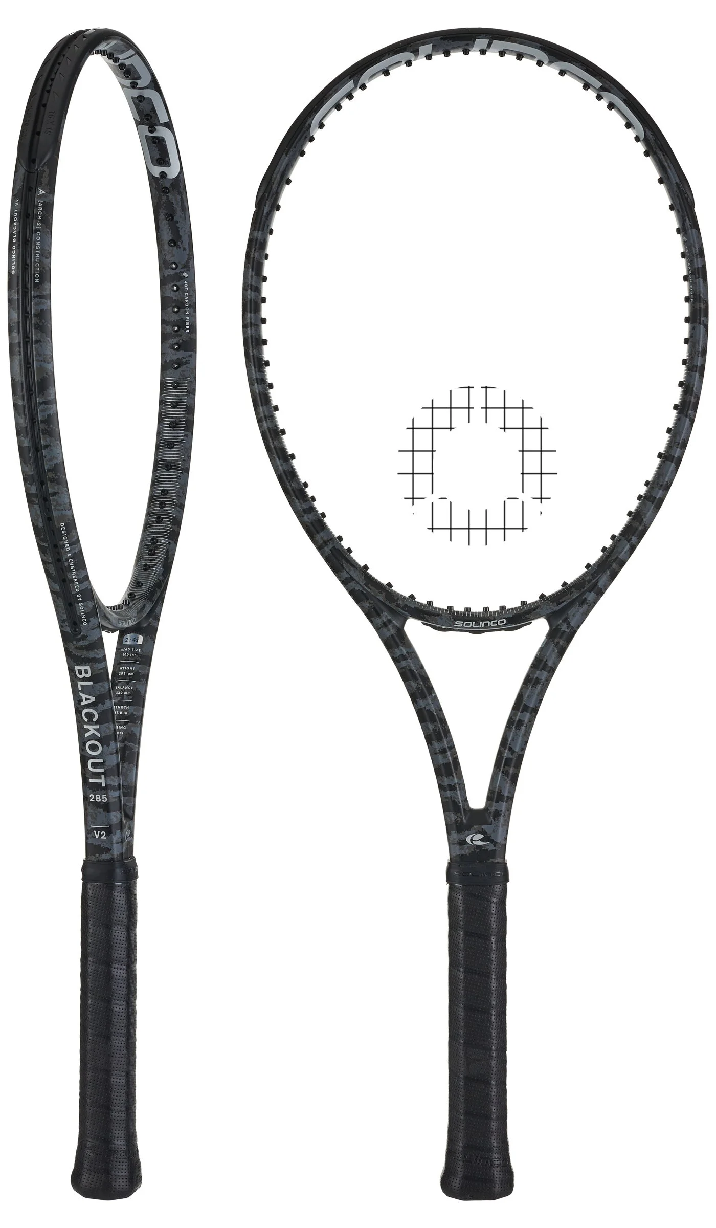 Raquete de tênis Solinco Blackout 285 Camo V2