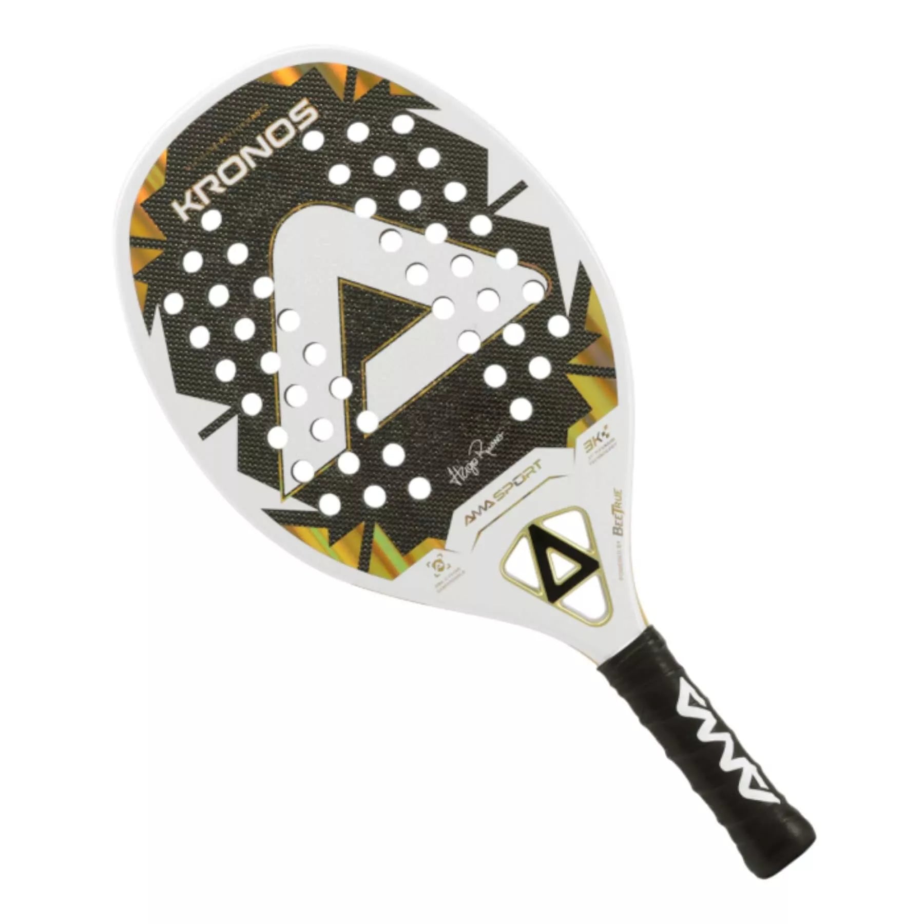 Raquete de beach tennis Ama Sport Kronos White Titanium Hugo Russo