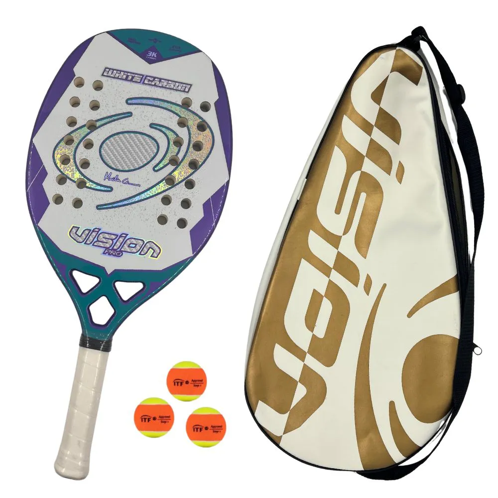 Vision White Carbon 2025 beach tennis racket