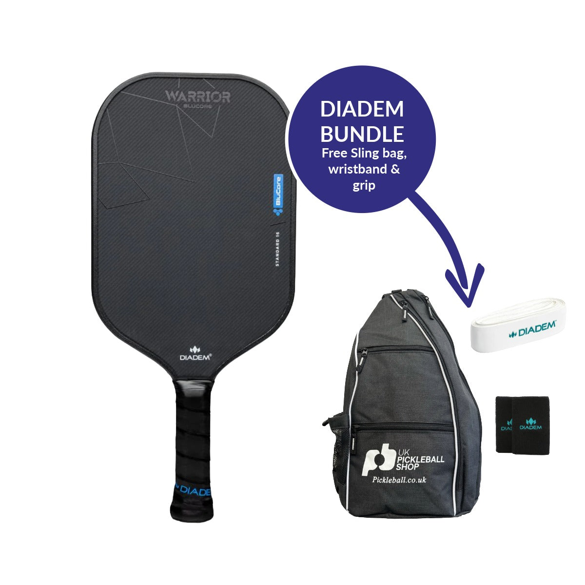 Diadem Warrior BluCore Standard 14mm V3 pickleball paddle