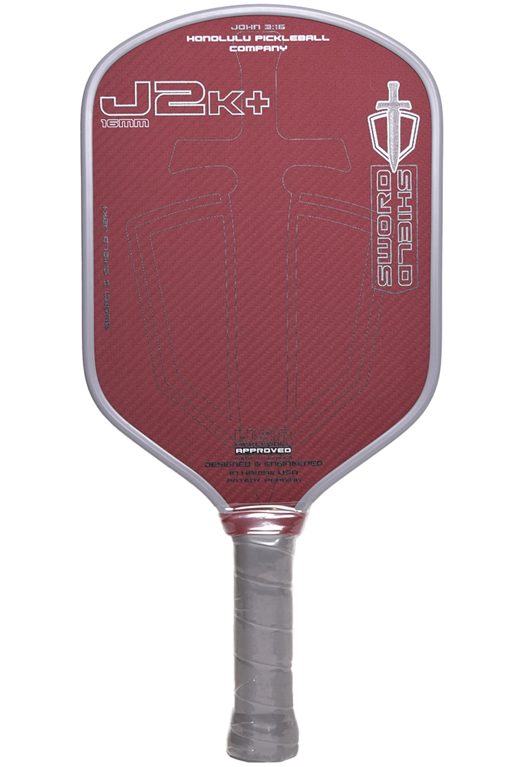 Honolulu Sword & Shield J2K+ pickleball paddle