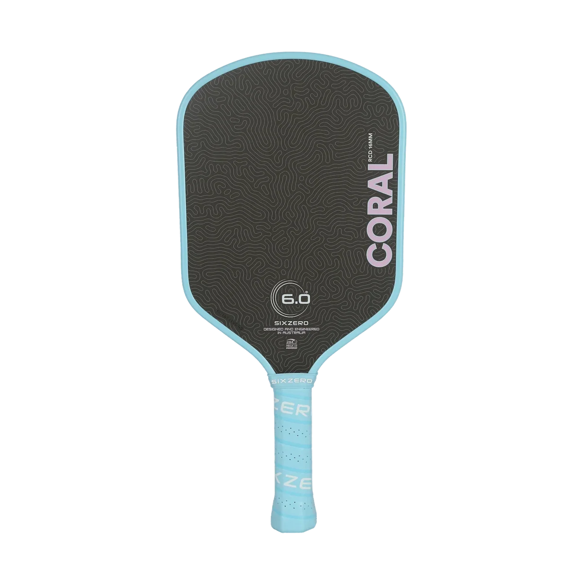 Six Zero Coral Lightweight 16mm Hybrid pickleball paddle
