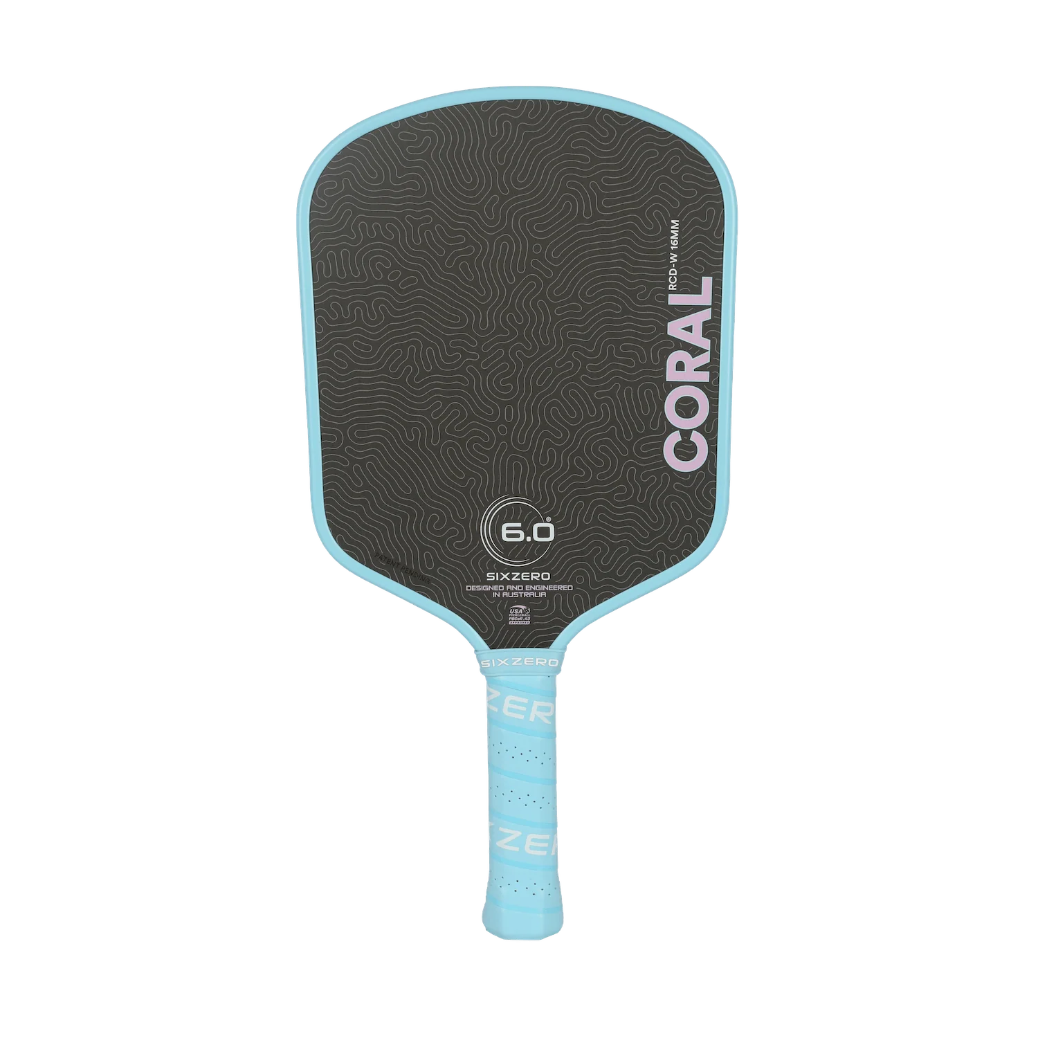 Six Zero Coral Lightweight 16mm Widebody pickleball paddle