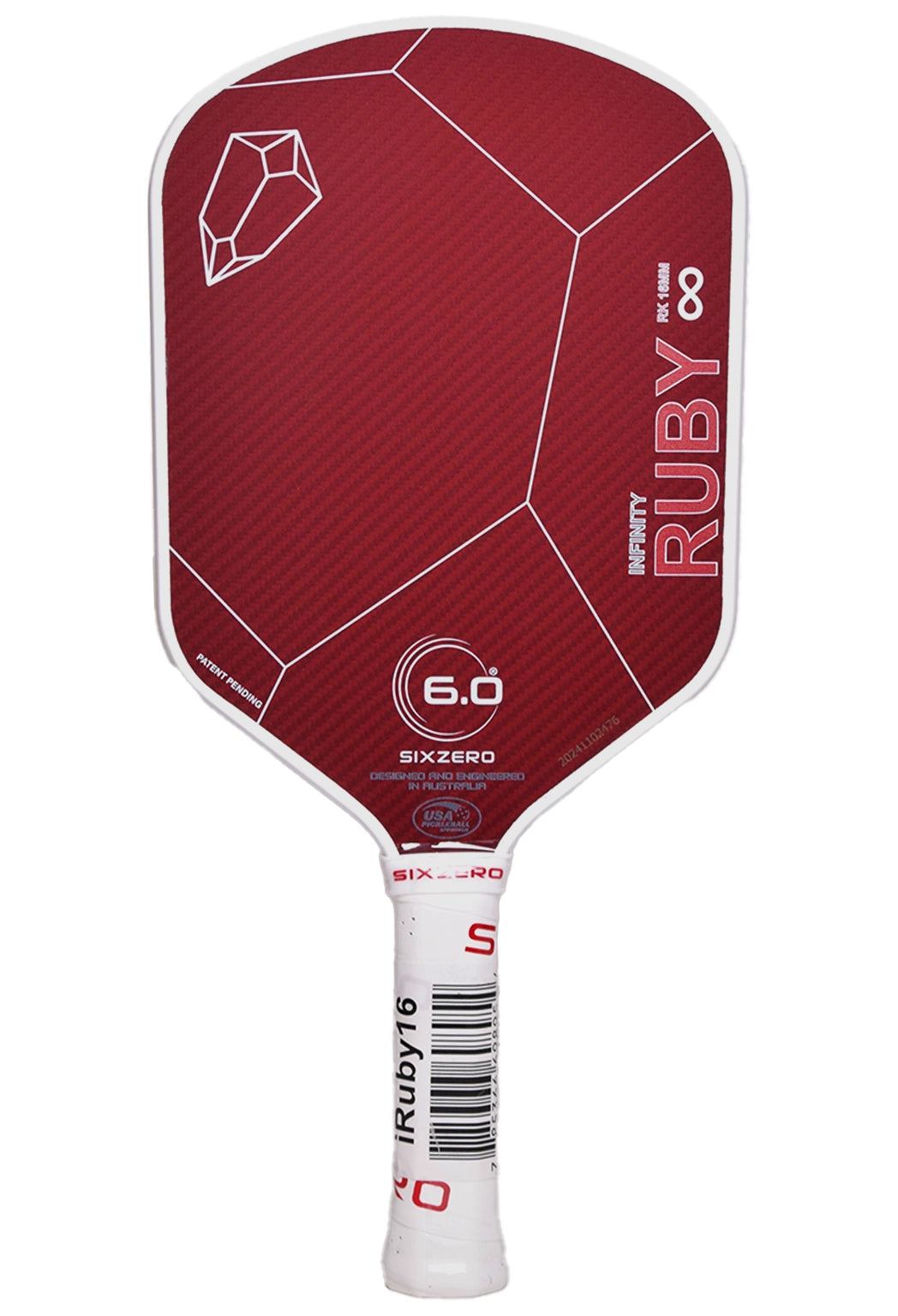 Six Zero Infinity Edgeless Ruby 16mm pickleball paddle, photo 2