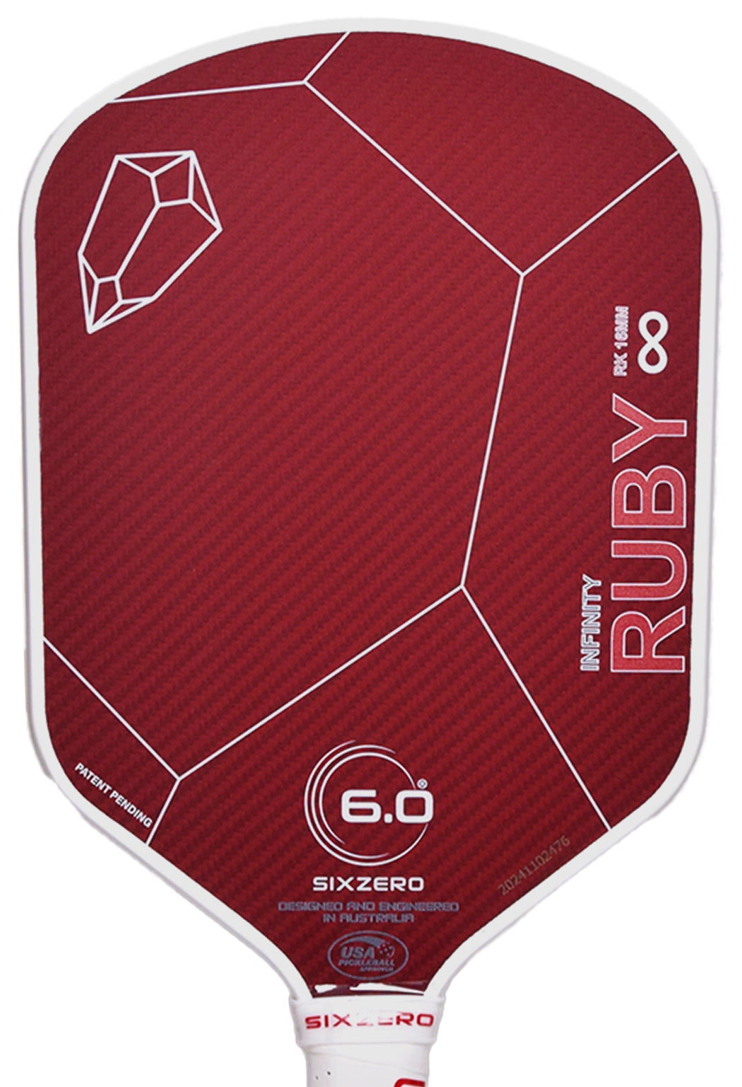 Six Zero Infinity Edgeless Ruby 16mm pickleball paddle