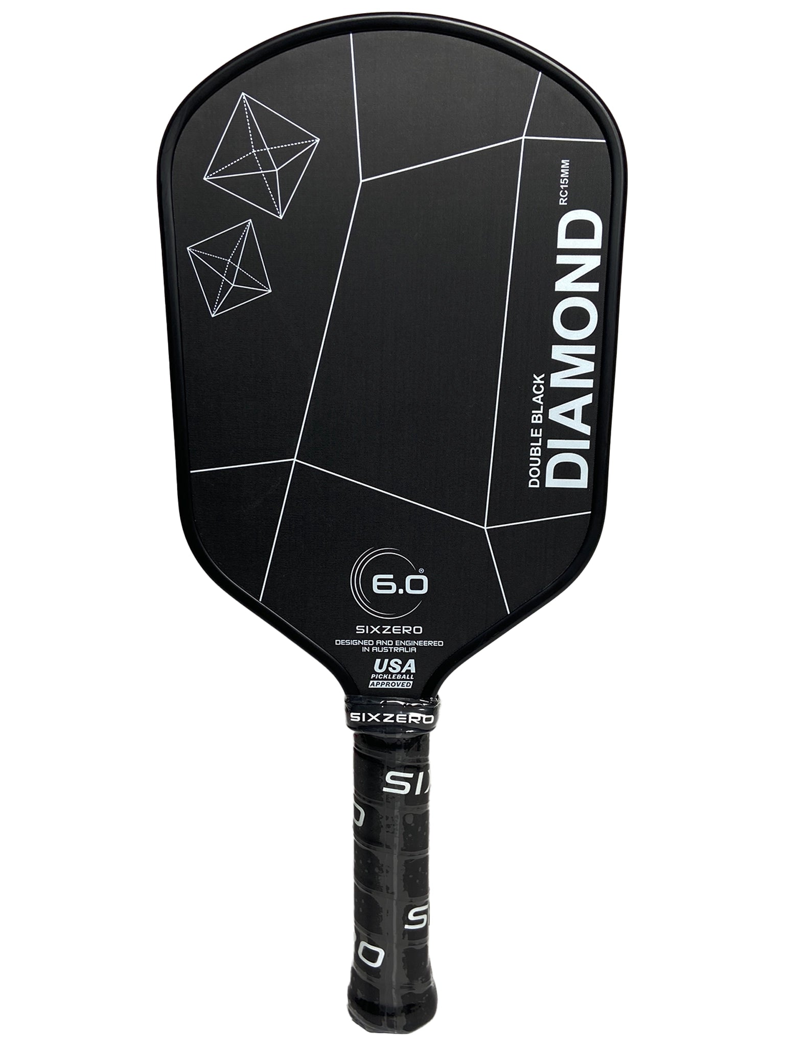 Six Zero Double Black Diamond Control Elongated 15mm pickleball paddle