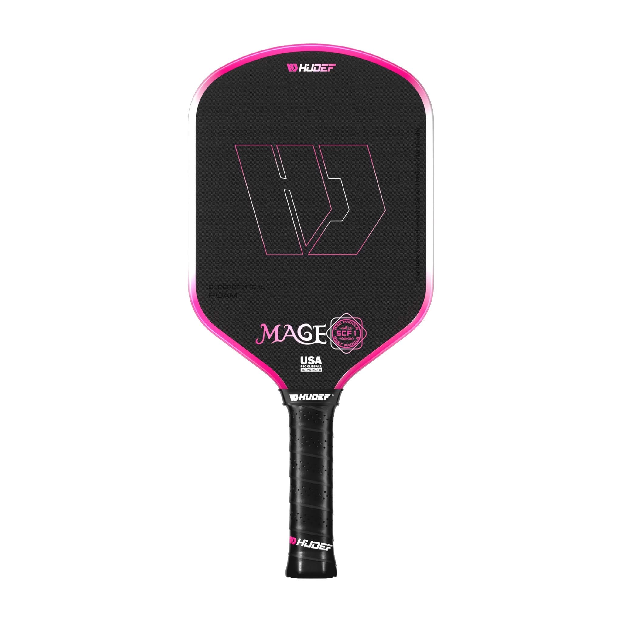 Raquete de pickleball Hudef Mage SCF1 Hybrid Pink 16mm
