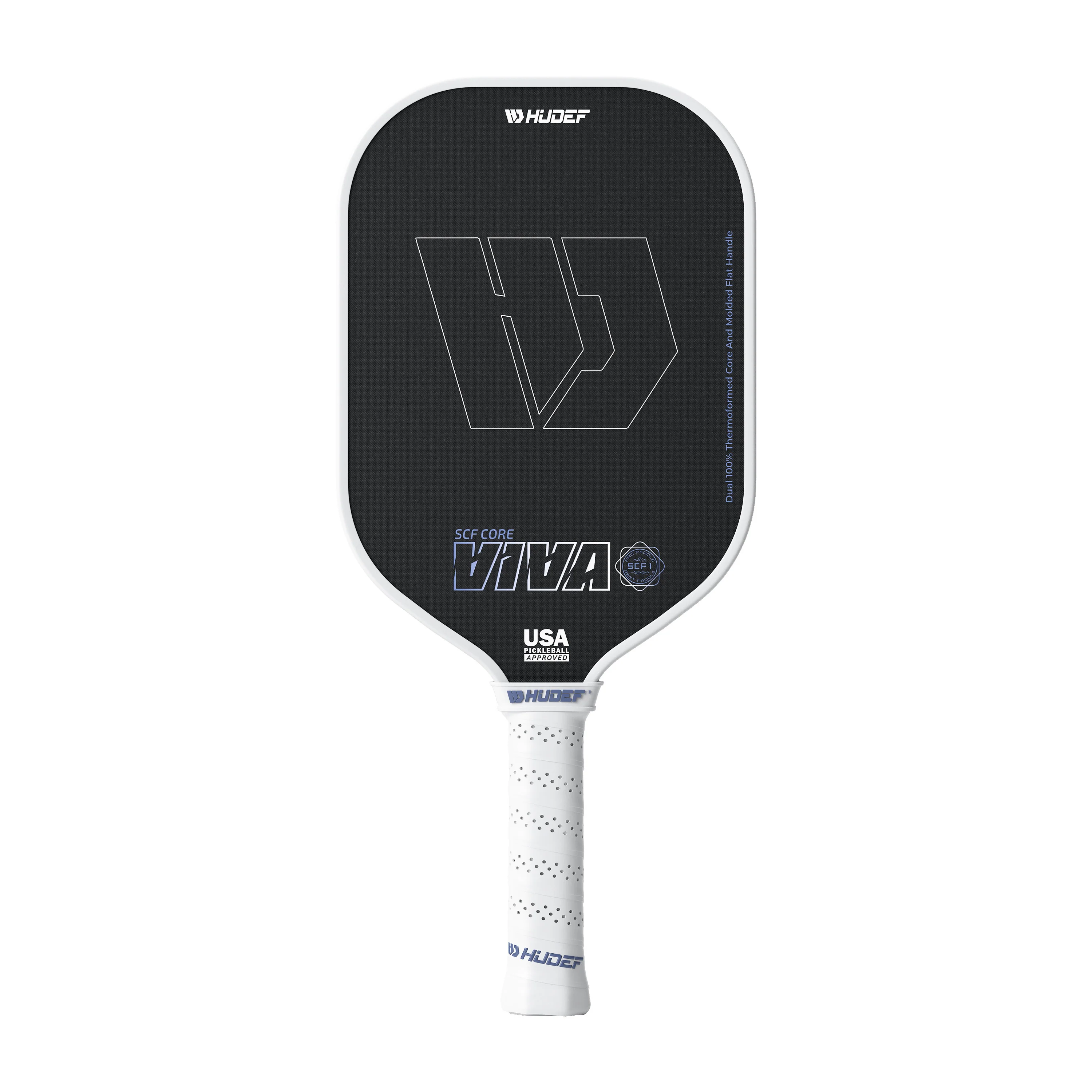 Raquete de pickleball Hudef Viva SCF1 Elongated White 16mm