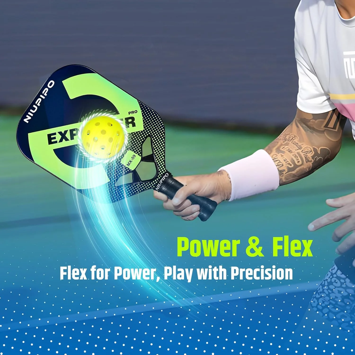 Raquete de pickleball Niupipo MX-59 Graphite, foto 2