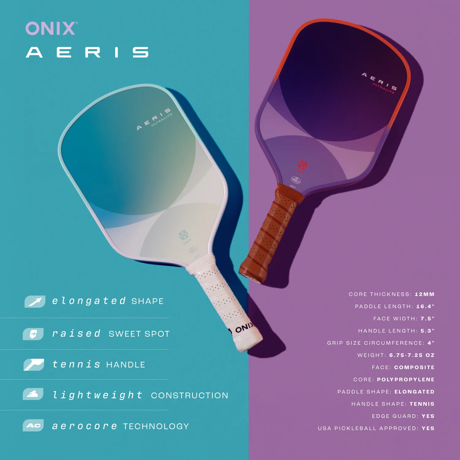 Raquete de pickleball Onix Aeris, foto 2