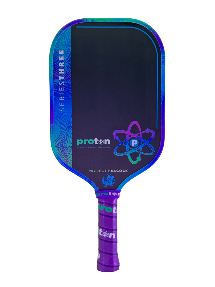 Raquete de pickleball Proton Series Three Project Peacock 15mm Elongated