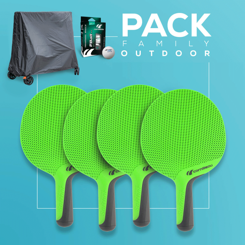 Raquete de tênis de mesa Cornilleau Family Pack Outdoor