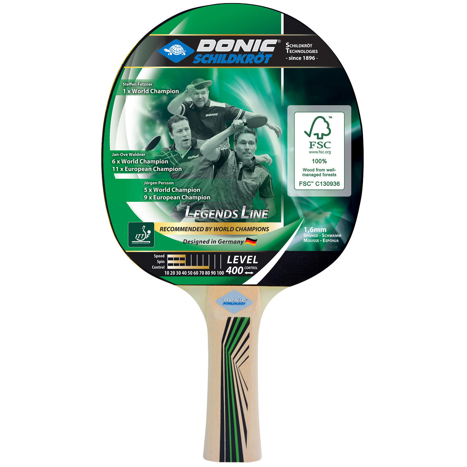 Donic Legends 400 FSC table tennis paddle