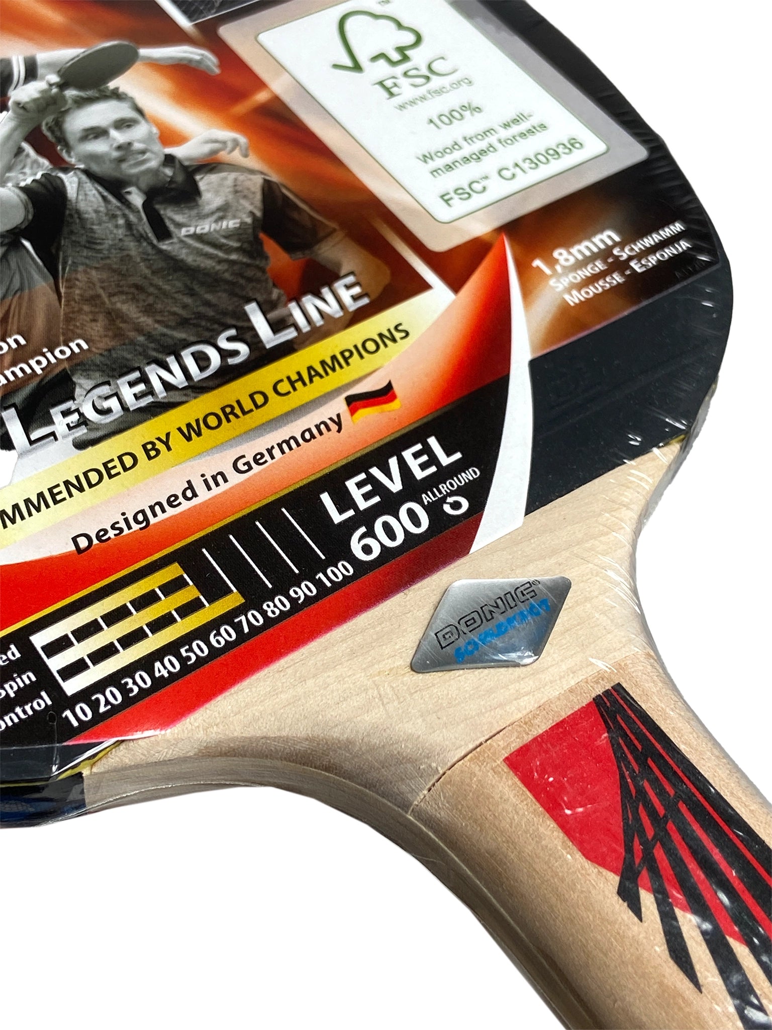Raquete de tênis de mesa Donic Legends 600 FSC, foto 2