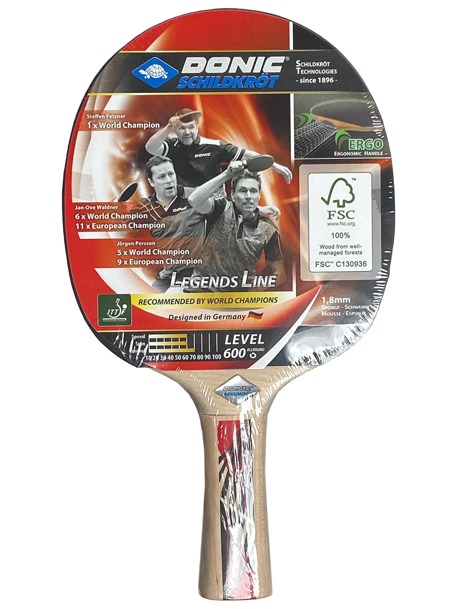 Raquete de tênis de mesa Donic Legends 600 FSC