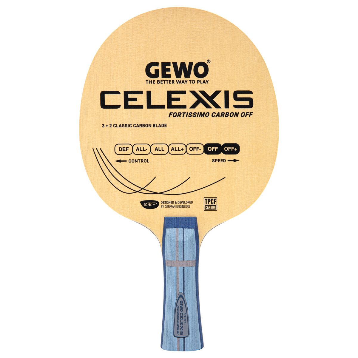 Raquete de tênis de mesa Gewo Celexxis Fortissimo Carbon OFF, foto 2