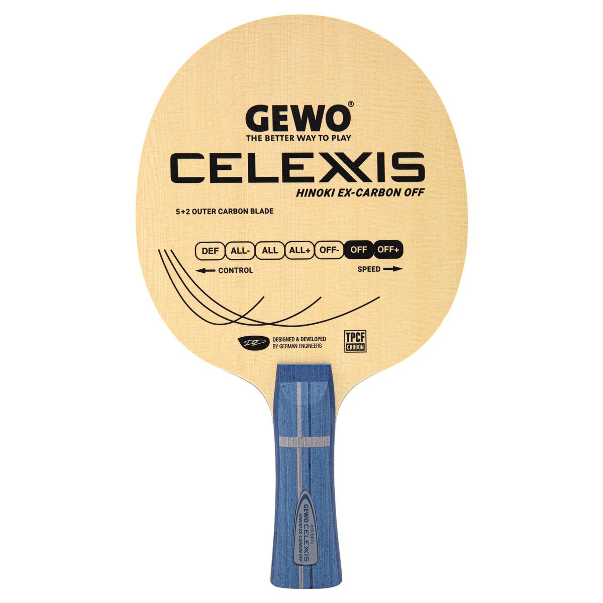 Raquete de tênis de mesa Gewo Celexxis Hinoki Ex-Carbon OFF, foto 2