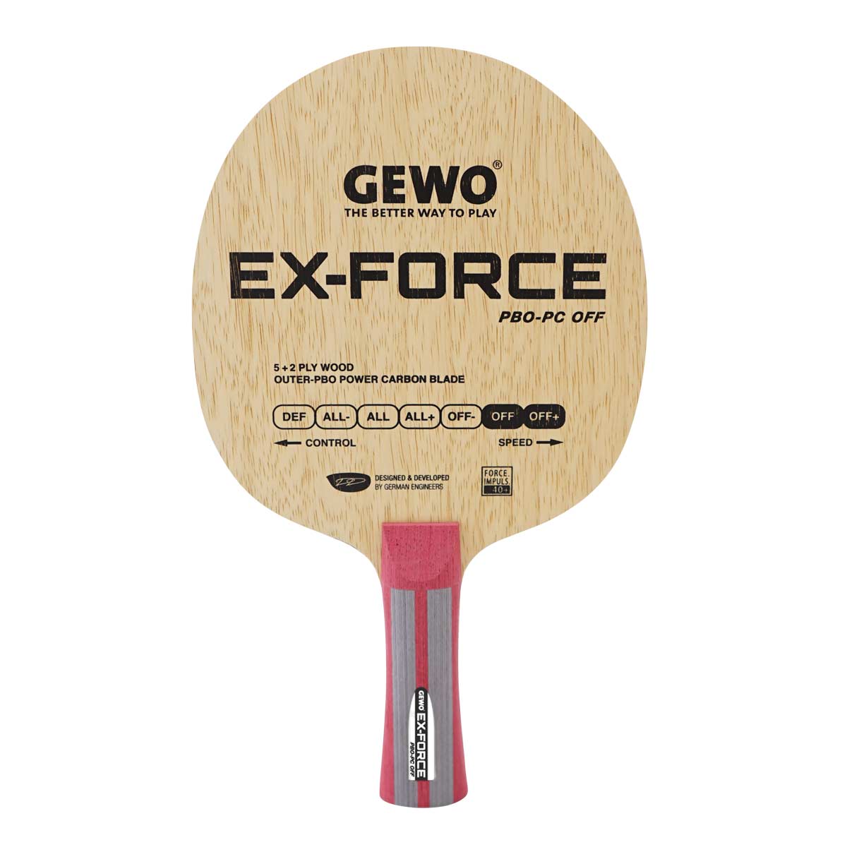 Gewo Ex-Force PBO-PC OFF table tennis paddle, photo 2
