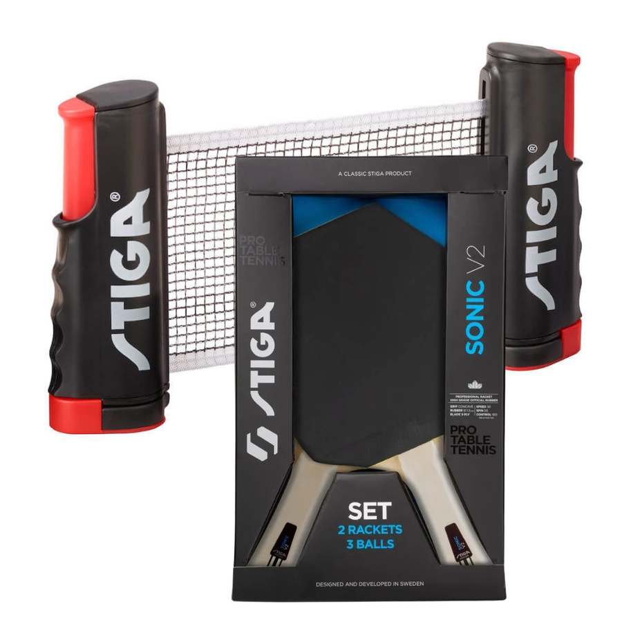 Raquete de tênis de mesa Stiga Set Sonic V2 Anywhere