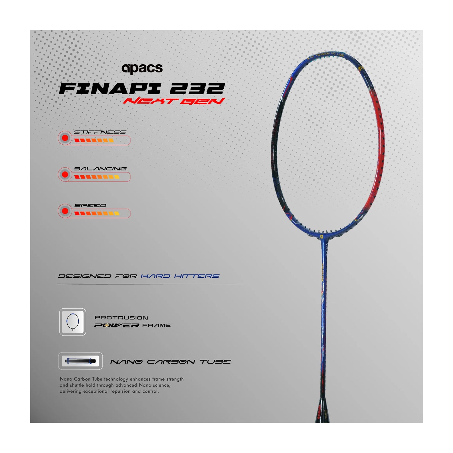 Raquete de badminton Apacs Finapi 232 Next Gen, foto 2