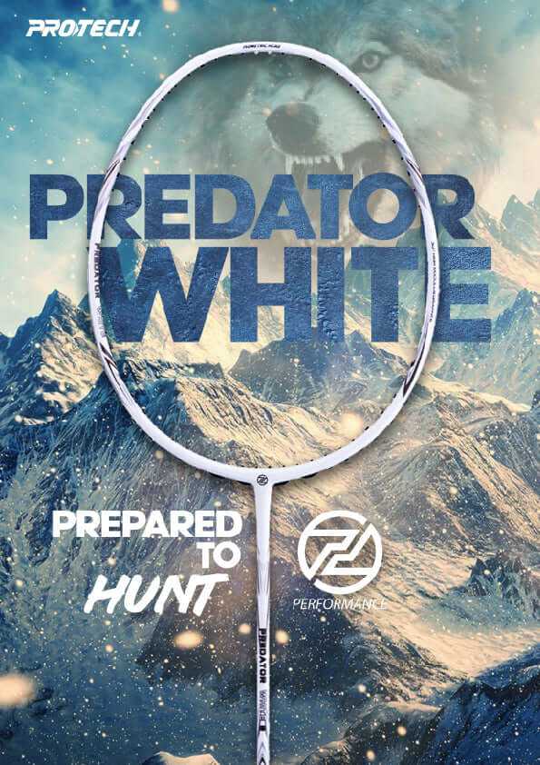 Raquete de badminton Protech Predator White 8, foto 2