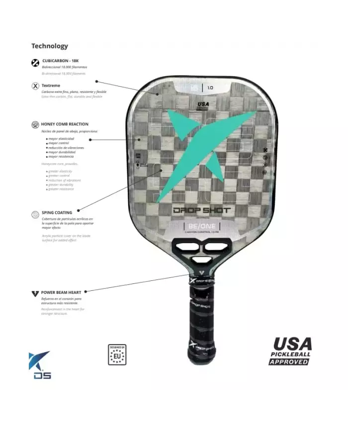 Raquete de pickleball Drop Shot Canyon Control PK 1.0, foto 2