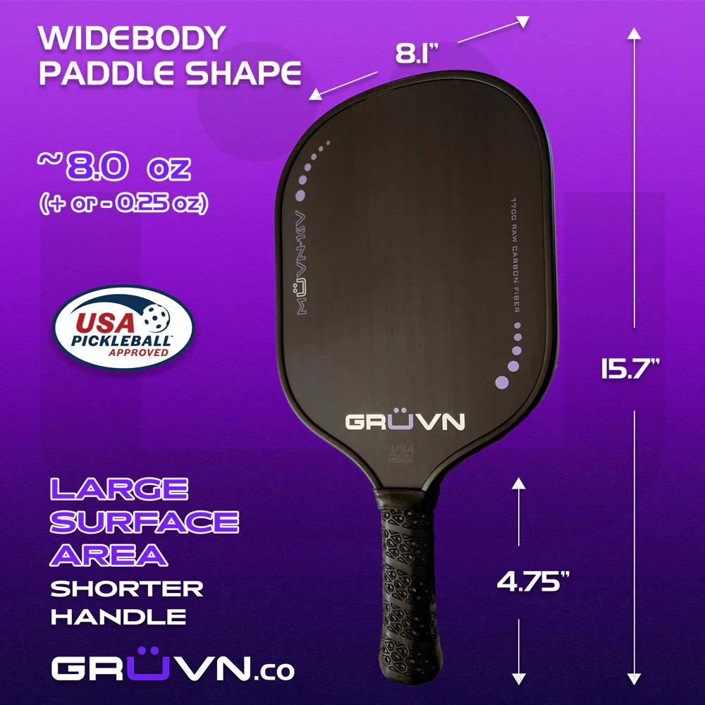 Raquete de pickleball Gruvn MUVN-16V Thermoformed 4.75 Handle, foto 2