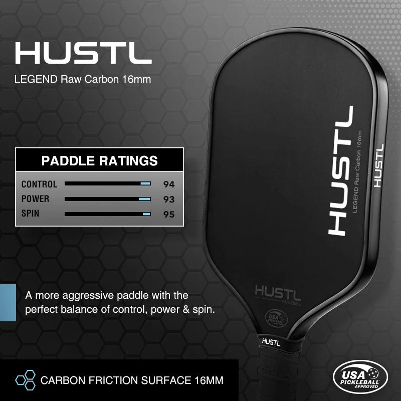 Raquete de pickleball HUSTL FERN Collectors Edition Legend Raw Carbon 16mm, foto 2