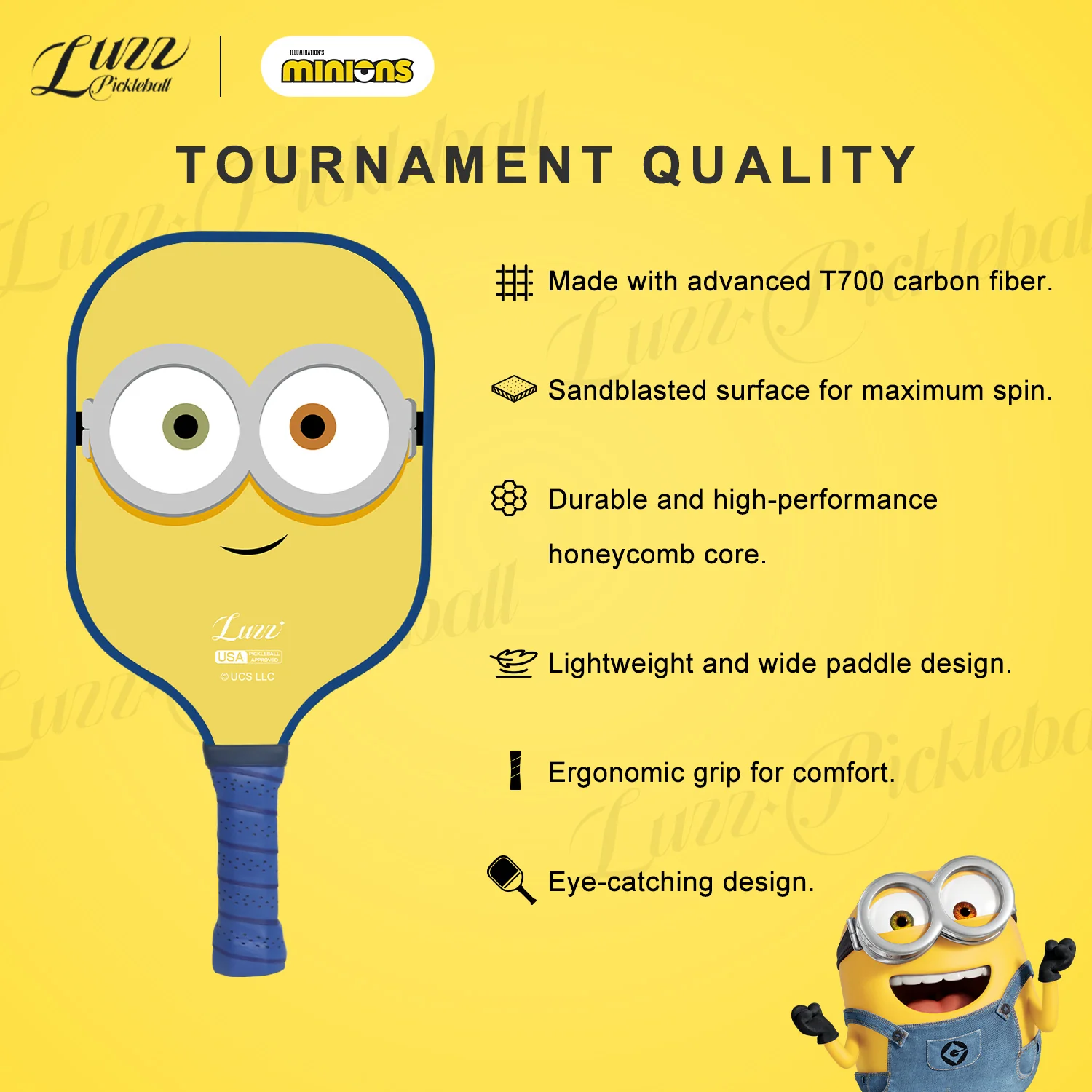 Raquete de pickleball Luzz Minions Mayhem Original, foto 2
