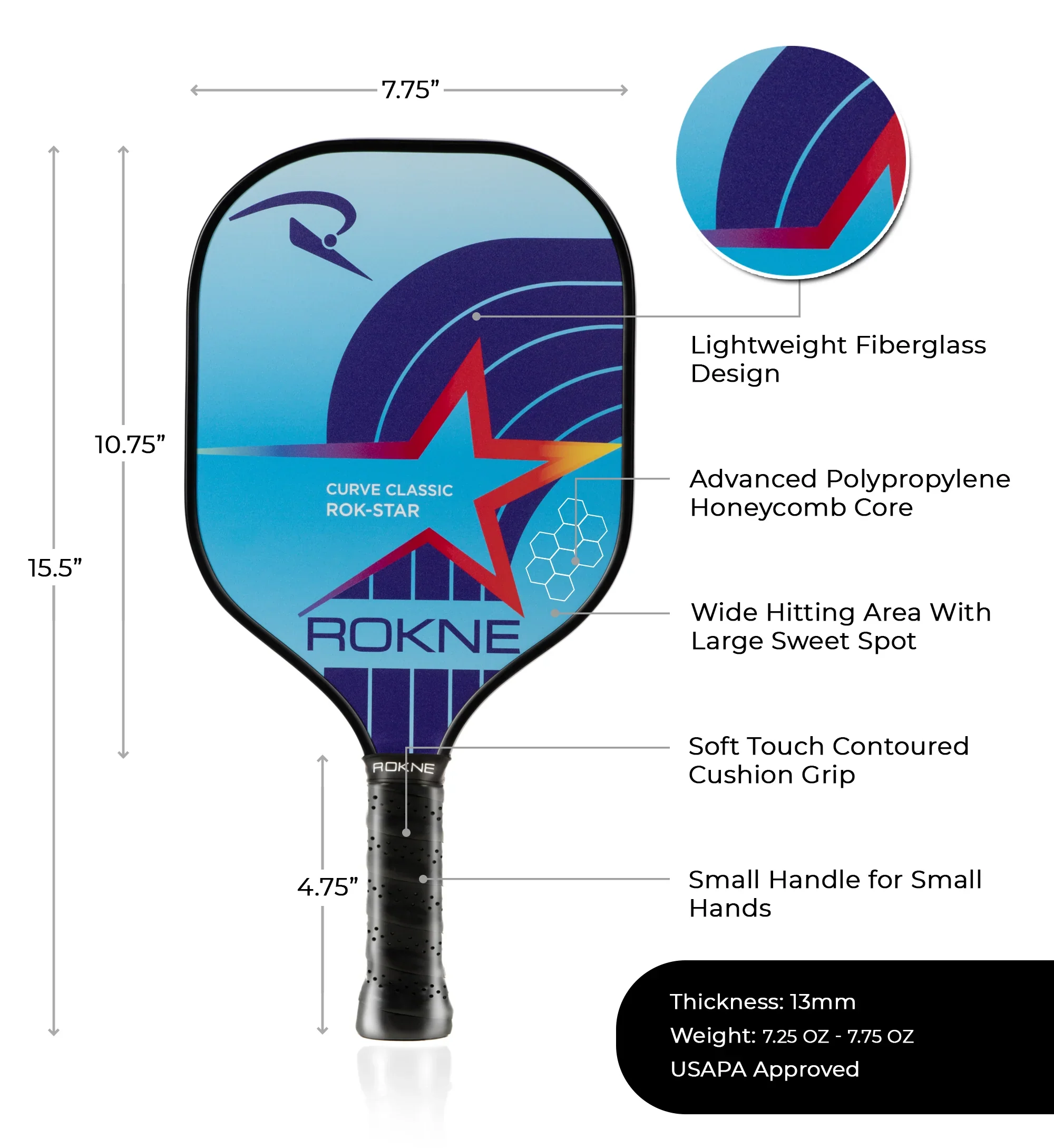 Raquete de pickleball ROKNE ROK Star Junior