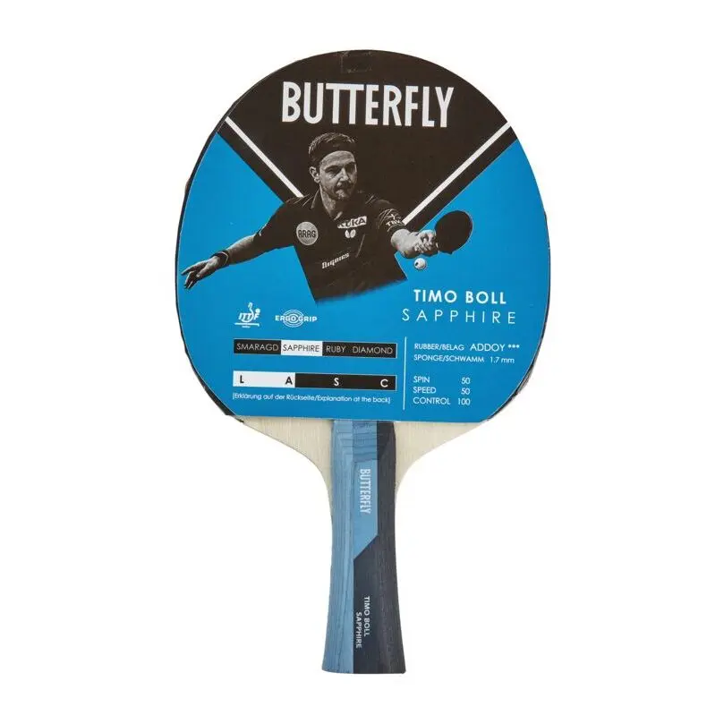 Raquete de tênis de mesa Butterfly Timo Boll Saphir 25 5x15x2