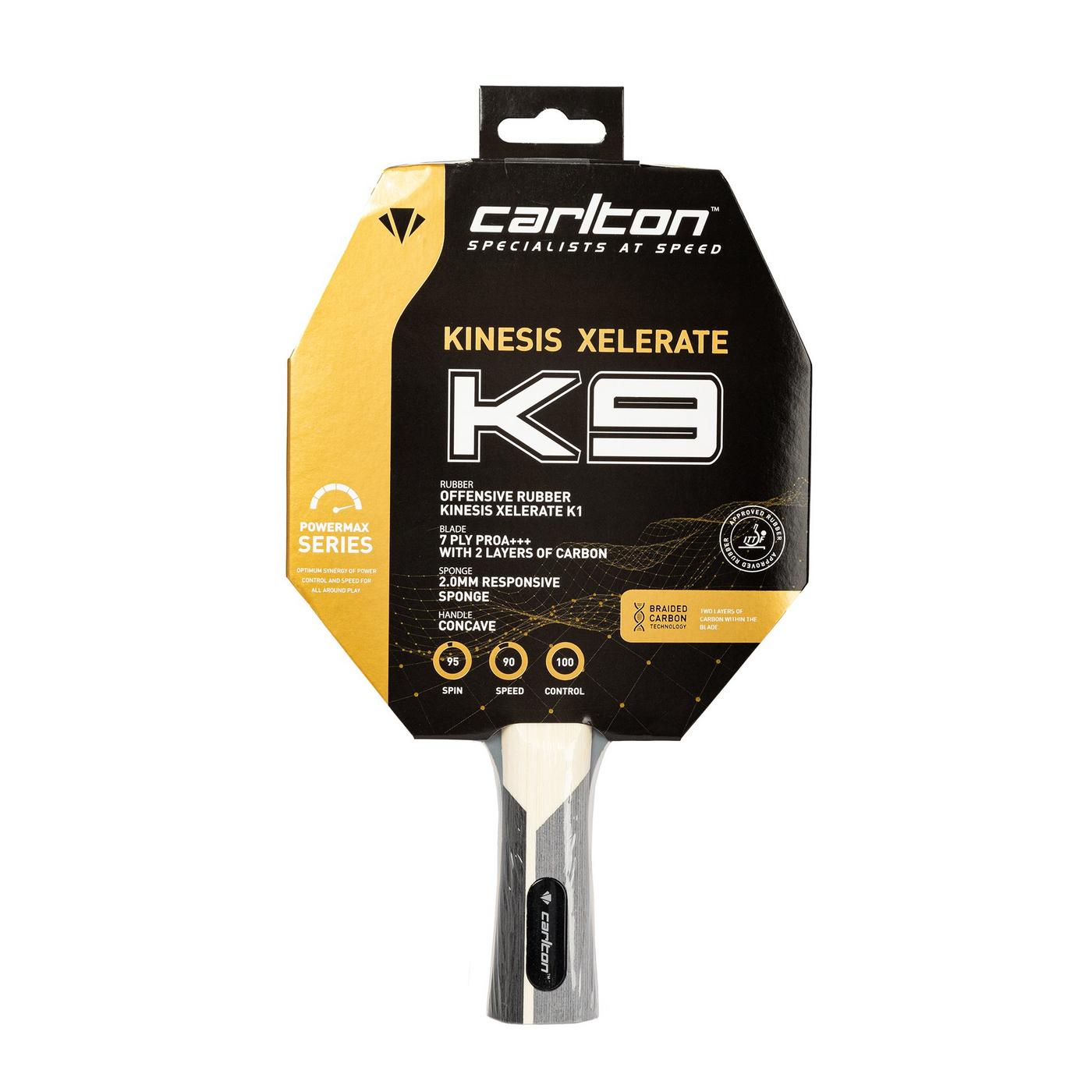 Raquete de tênis de mesa Carlton Kinesis Xelerate K9
