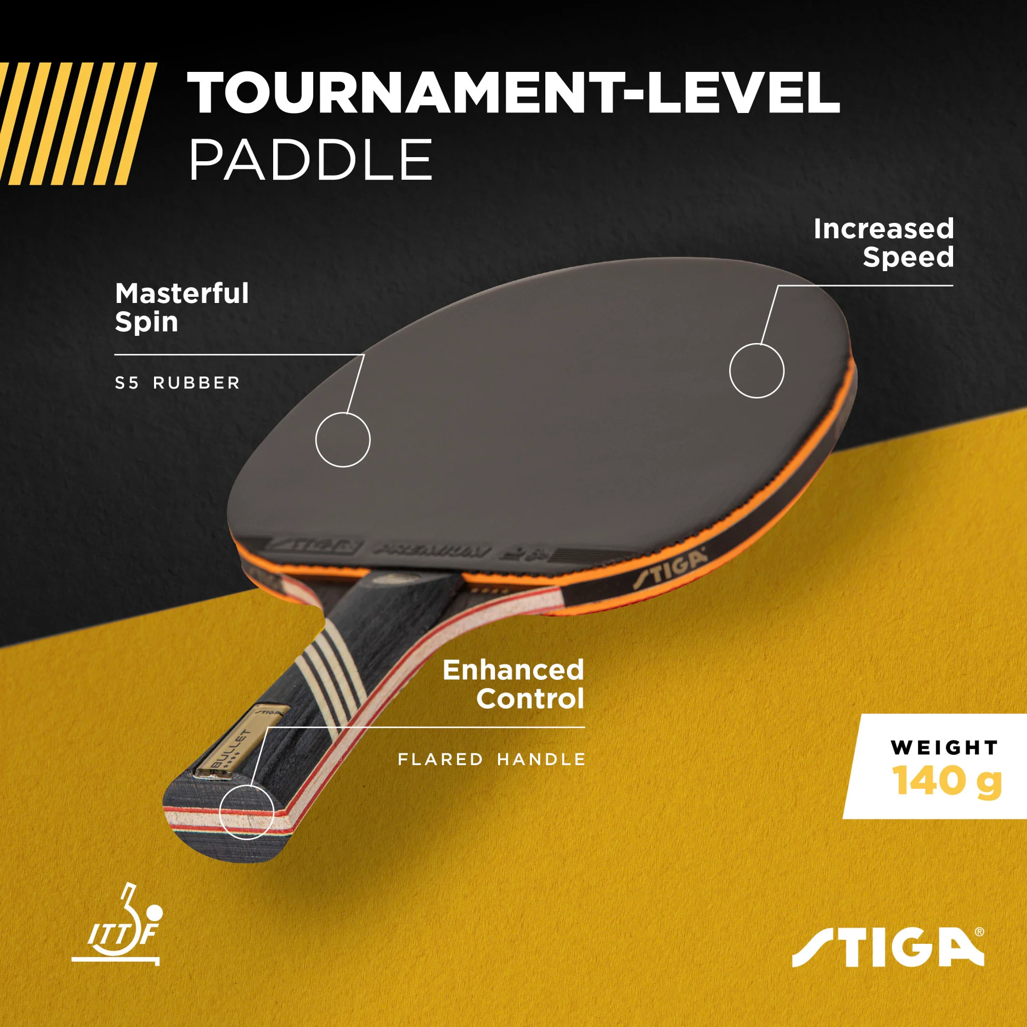 Stiga Bullet table tennis paddle, photo 2