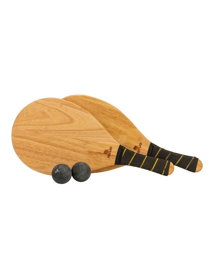 Raquete de frescobol Jenjo Hardwood Frescobol Beach Paddle Ball Set, foto 2